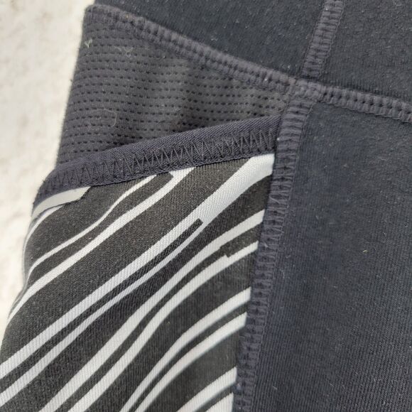 Athleta Leggings Black Silver Stripe Size XS Hip Pockets Reflective Details - Picture 5 of 10